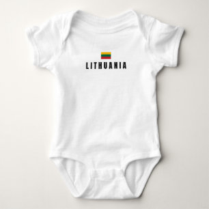 Modern Lithuania Lietuva Flag Country Souvenir Baby Bodysuit