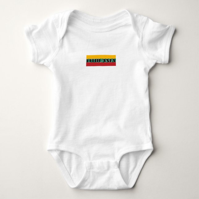 Modern lithuania lithuanian country Flag Souvenir Baby Bodysuit (Front)