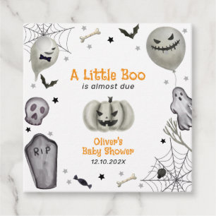 Modern Little Boo Ghost Boy Baby Shower  Favour Tags