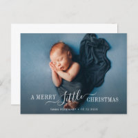modern little christmas birth announcement card