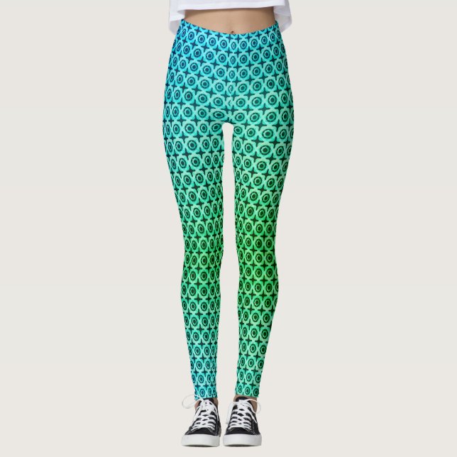 Modern little circular seamless pattern leggings (Front)