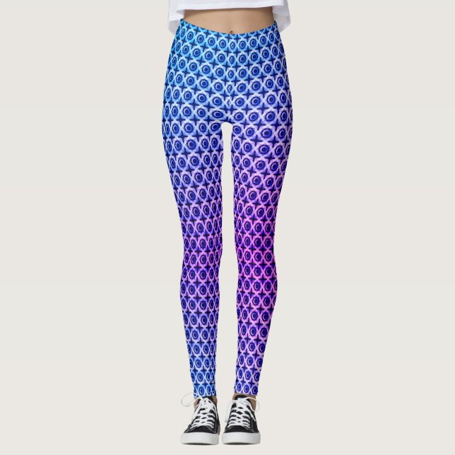 Modern little circular seamless pattern leggings (Front)