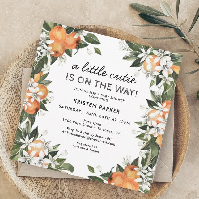 Modern Little Cutie Baby Shower Invitation (Creator Uploaded)