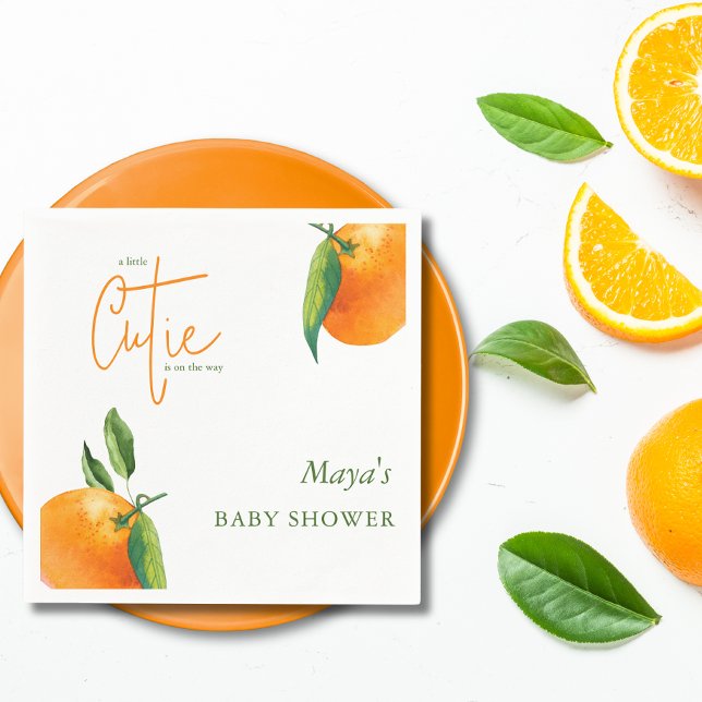 Modern Little Cutie Citrus Baby Shower  Napkin (Creator Uploaded)