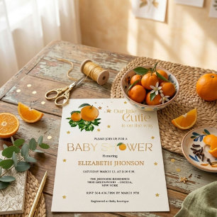 Modern Little cutie neutral baby shower Invitation