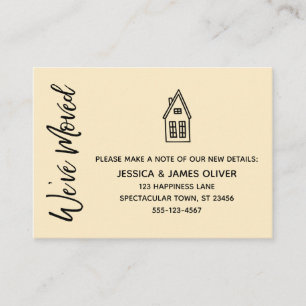 Modern, Little House "We've Moved" Yellow Card