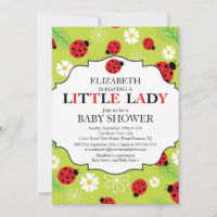 Modern Little Lady Red Ladybug Baby Shower