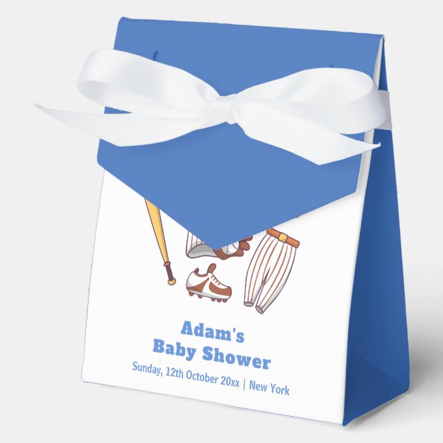 Modern Little Slugger Baseball Sport Baby Shower  Favour Box (Front)