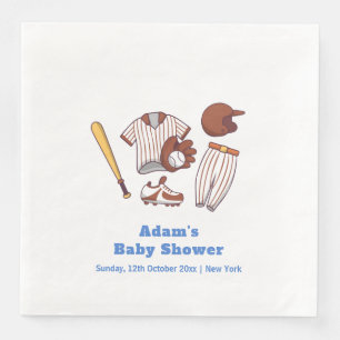 Modern Little Slugger Baseball Sport Baby Shower Napkin