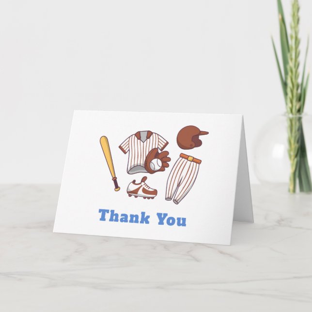 Modern Little Slugger Baseball Sport Baby Shower  Thank You Card (Front)