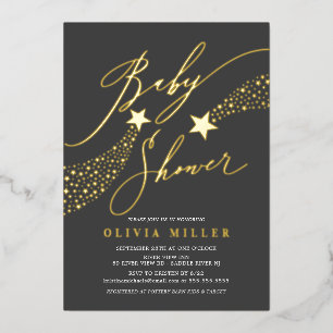 Modern Little Star Foil Invitation