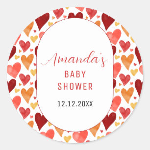 Modern Little Sweetheart Valentine Baby Shower Classic Round Sticker