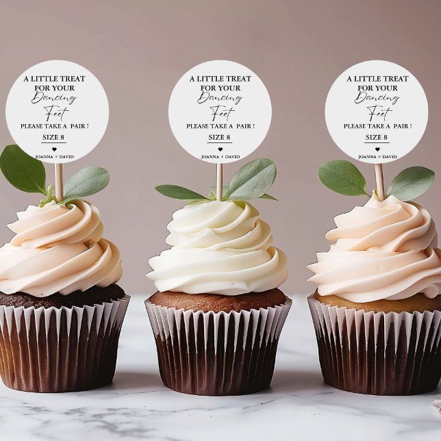 Modern little Treat for dancing feet Wedding Sign Classic Round Sticker (Creator Uploaded)