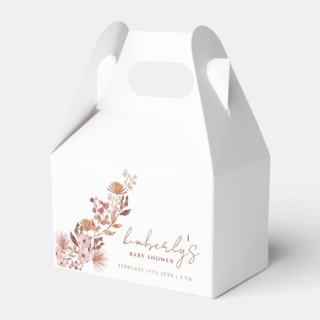 Modern Little Wildflower Boho | Fall Baby Shower Favour Box (Front Side)