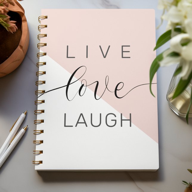 Modern Live Love Laugh Positive Motivation Quote Notebook (Creator Uploaded)