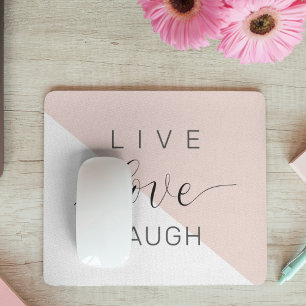 Modern Live Love Laught Positive Motivation Quote Mouse Pad