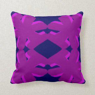 Modern Living on Fuchsia and Navy Blue Cushion