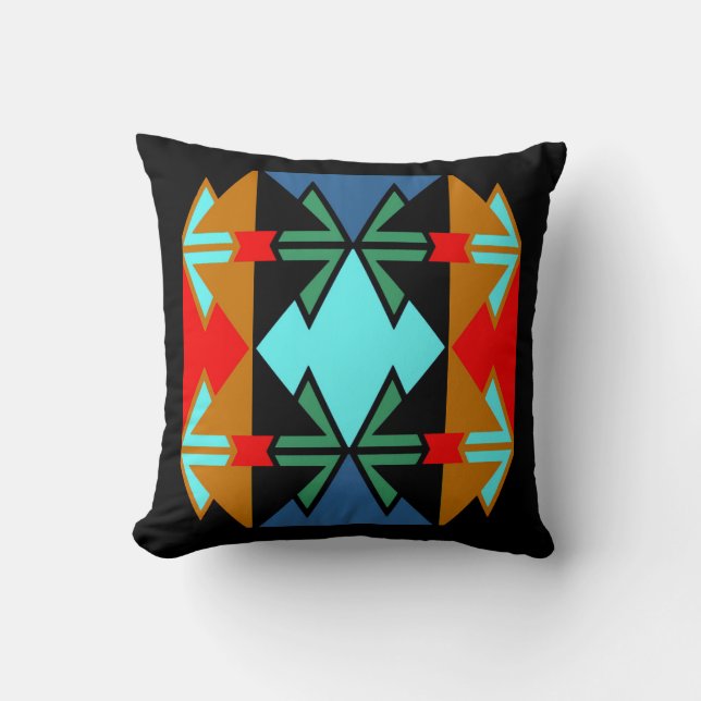 Modern Living on Red/Orange/Black/Blue/Green Cushion (Front)