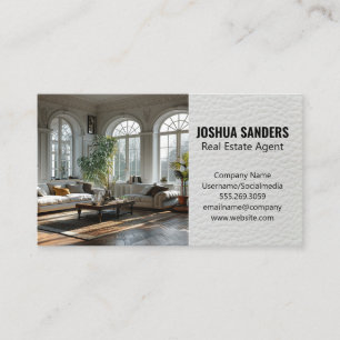 Modern Living Room   Leather Style Look Business Card