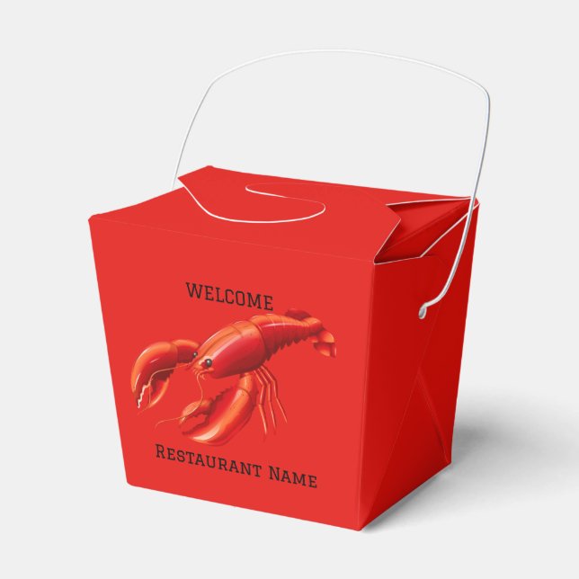 Modern lobster seafood Fresh market welcome Favour Box (Front Side)