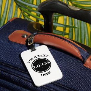 Modern Logo and Text Business Luggage Tag