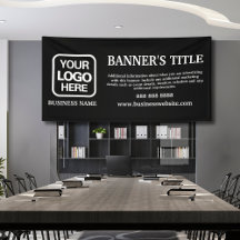 Modern Logo Black White Business Banner