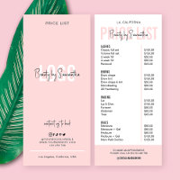 Modern Logo Blush Pink Lashes Beauty Price List