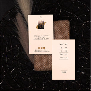 Modern Logo Clothing Price tag with Size Chart