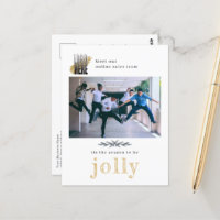 Modern Logo Company Photo Jolly Christmas Postcard