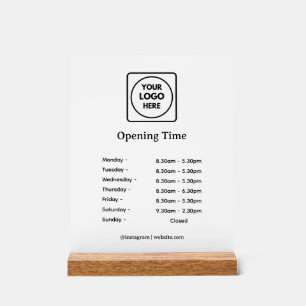 Modern Logo   Custom Business Opening Hours Sign