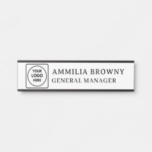 Modern Logo   Custom Employee Staff Branding Door Sign