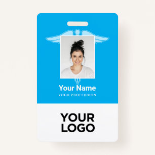 Modern Logo Employee Doctor Nurse Photo Name ID ID Badge