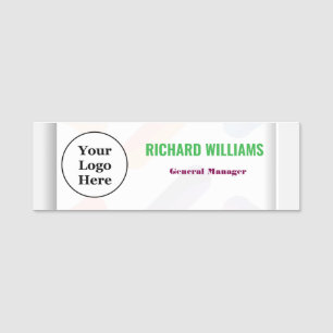 Modern Logo Employee Magnetic Or Safety Pin Name Tag