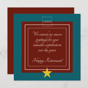 Modern Logo, Gold Star Burgundy and Teal Retirment