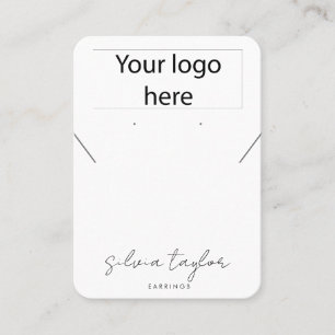 modern logo jewellery necklace earring display business card
