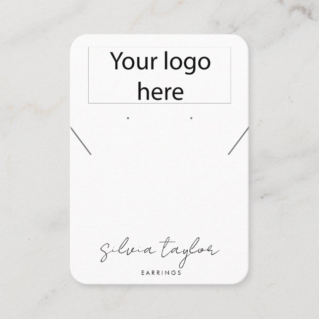 modern logo jewellery necklace earring display business card (Front)