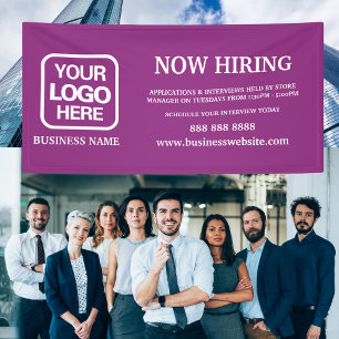 Modern Logo Magenta Now Hiring Banner