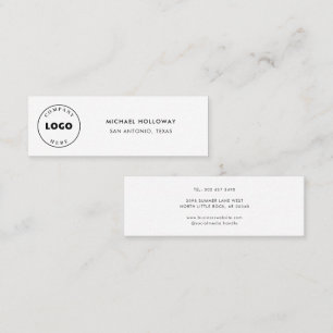 Modern Logo Minimalist Black White Simple Mini Business Card