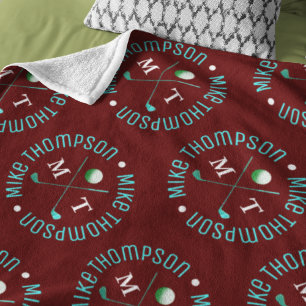 Modern Logo Pattern for a Stylish Golf-Player  Fleece Blanket