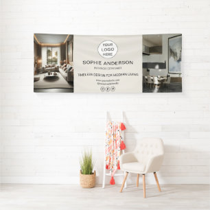 Modern Logo Photo Beige Professional Business Banner