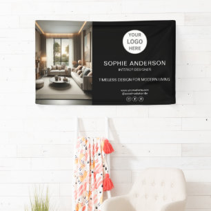 Modern Logo Photo Black Professional Business Banner