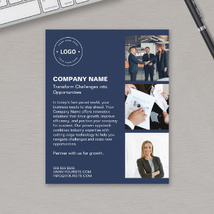 Modern Logo Photo Blue Professional Business Flyer