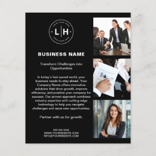 Modern Logo Photo Corporate Black Business Flyer