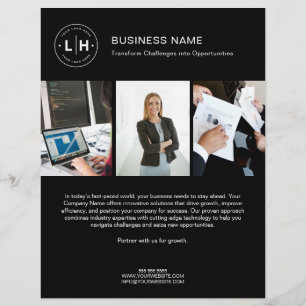 Modern Logo Photo Corporate Black Business Flyer