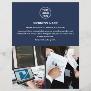 Modern Logo Photo Navy Blue Professional Business  Flyer