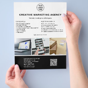 Modern Logo Photo QR Marketing Business Flyer