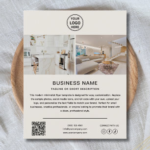 Modern Logo Photo QR Marketing Business Flyer