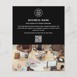 Modern Logo Photo QR Professional Black Business Flyer
