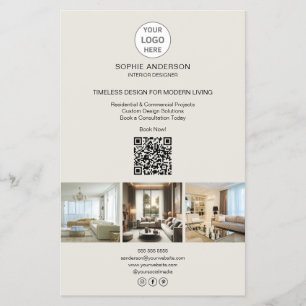 Modern Logo Photo QR Professional Business Flyer