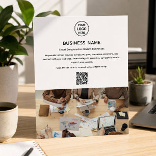 Modern Logo Photo QR Professional White Business Flyer
